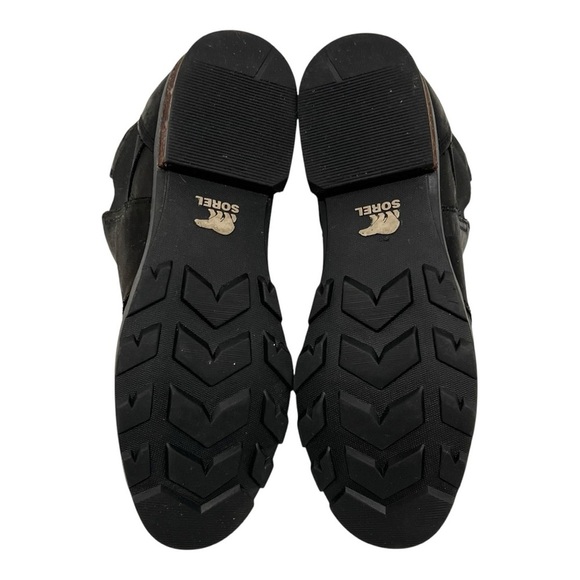 Sorel Emelie Black Leather Waterproof Winter Ankle Chelsea Boots Women’s 9 - Picture 10 of 12